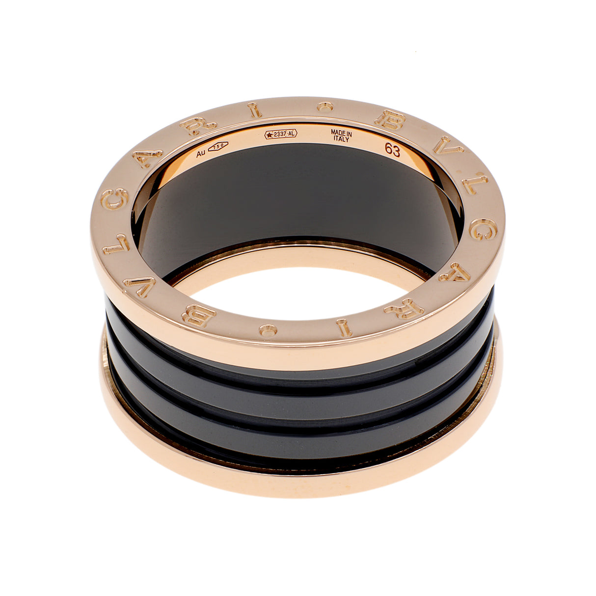 Bulgari 18K Rose Gold Ceramic B.Zero1 Four-Band Ring Designer Jewellery Bulgari