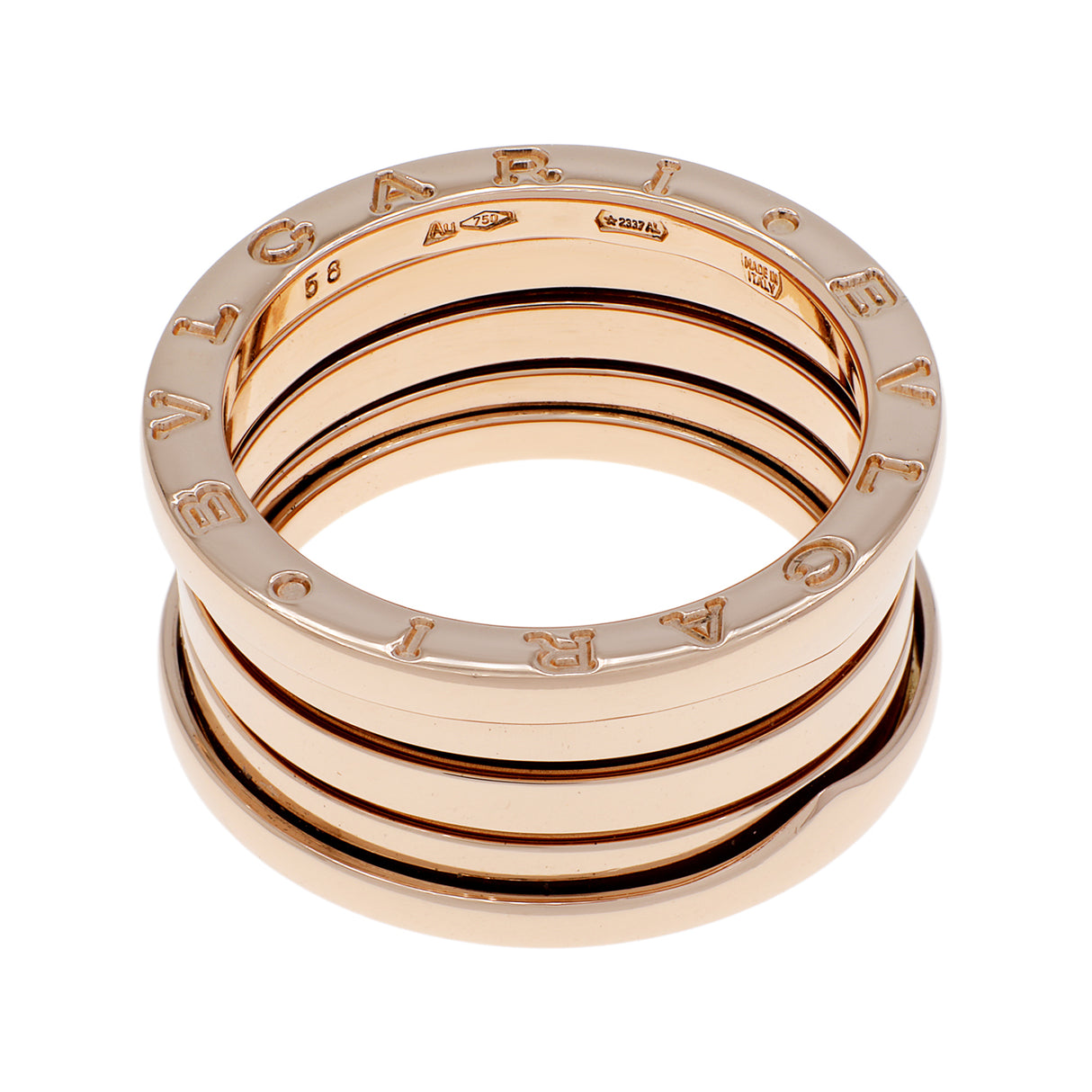 Bulgari 18K Rose Gold B.Zero1 Four Band Ring Designer Jewellery Bulgari