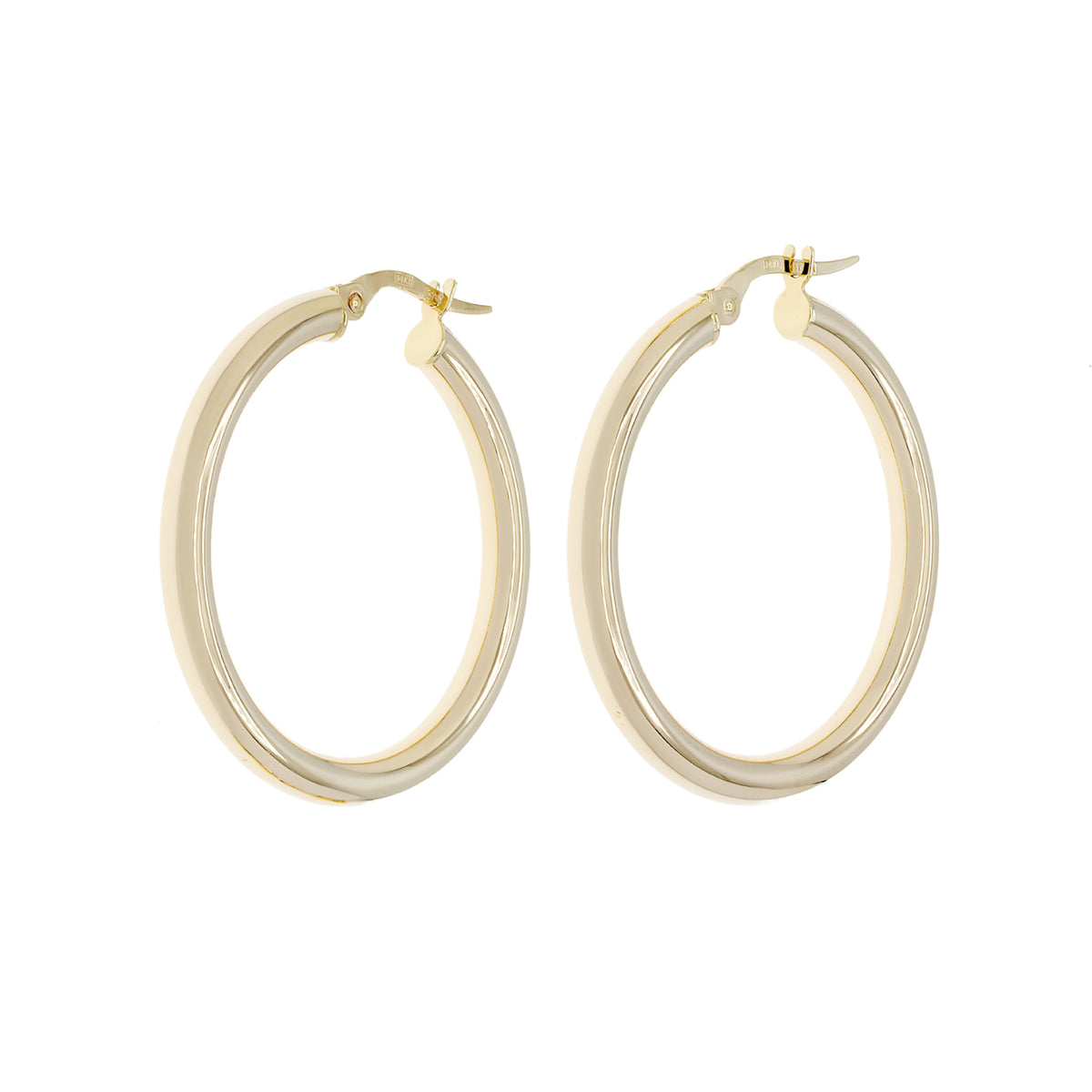 14K Yellow Gold Hoop Earrings Fine Jewellery Modaselle
