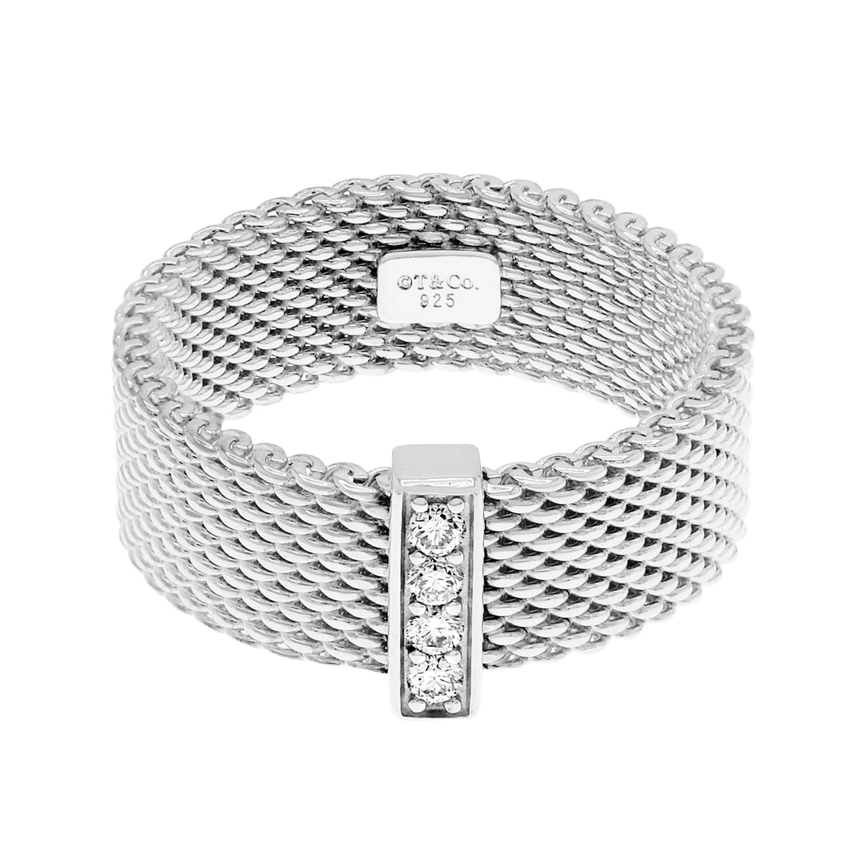 Tiffany & Co. Sterling Silver Diamond Somerset Ring Designer Jewellery Tiffany and Co