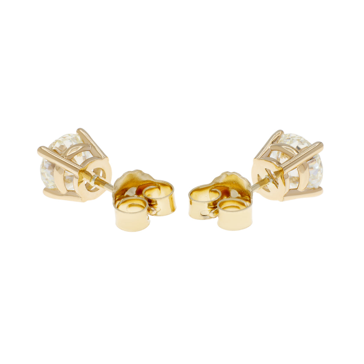 14K Yellow Gold 2.12 Carat Diamond Stud Earrings Fine Jewellery Modaselle