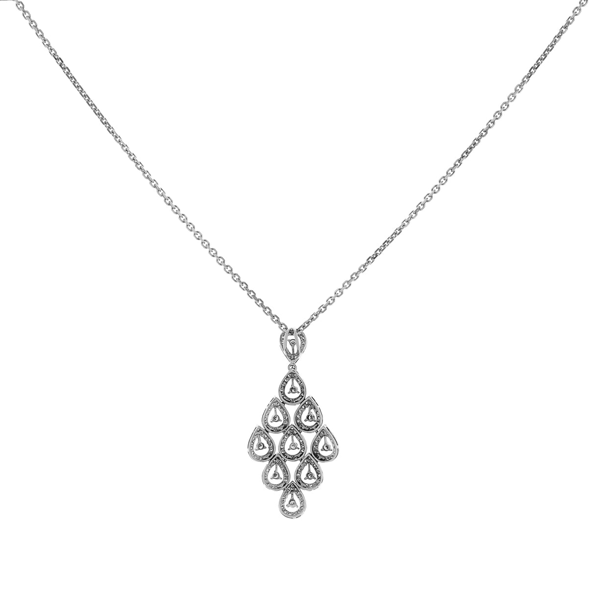 18K White Gold 0.95 Carat Diamond Pendant Fine Jewellery Modaselle