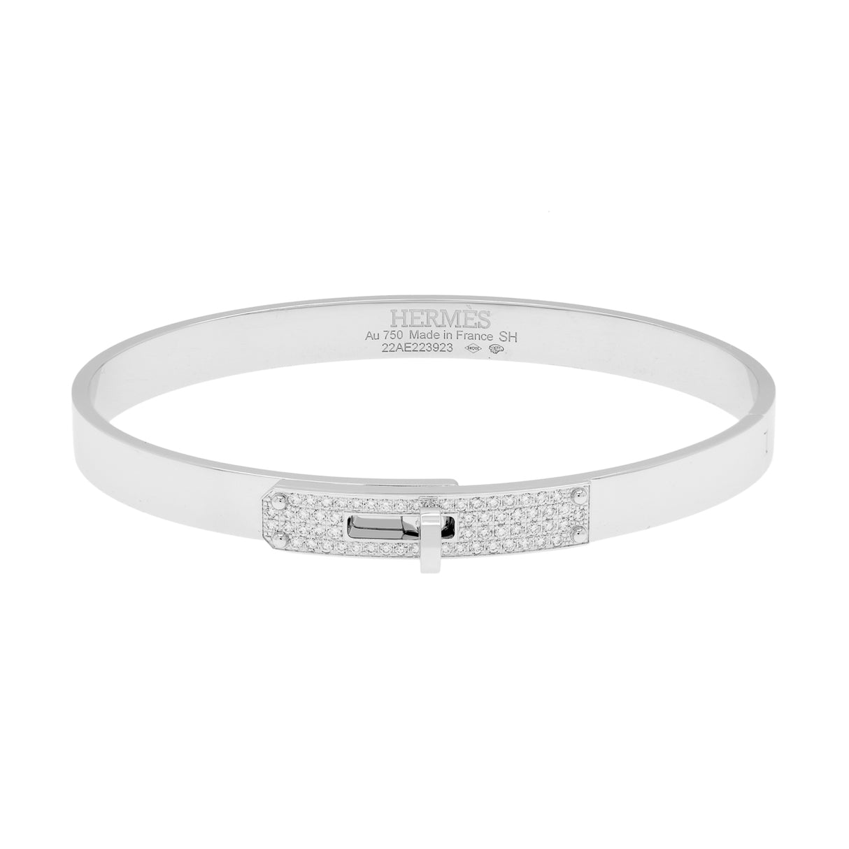 Hermes 18K White Gold Diamond Kelly Bracelet SM Designer Jewellery Hermes
