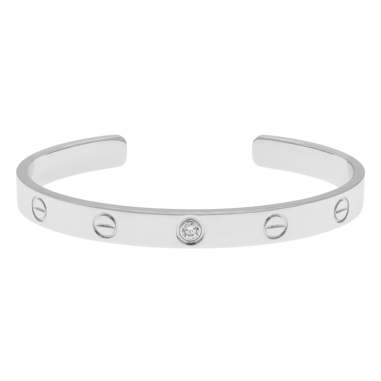 Cartier 18K White Gold Diamond Love Bracelet Designer Jewellery Cartier