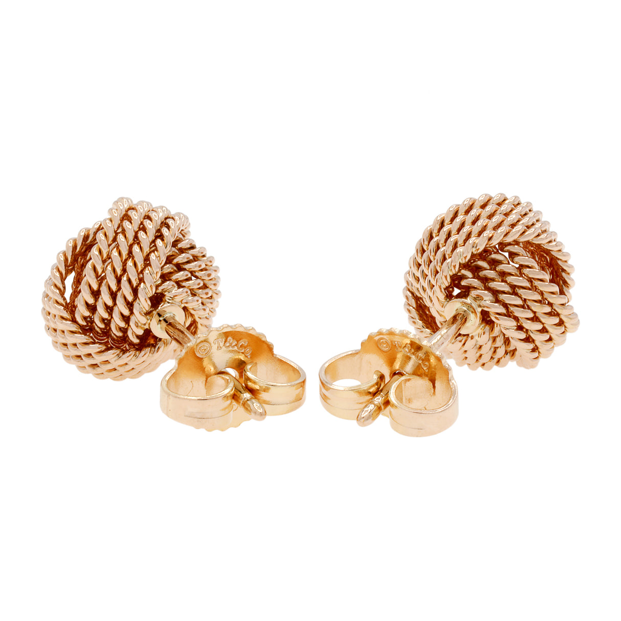 Tiffany & Co. 18K Rose Gold Twist Knot Earrings Designer Jewellery Tiffany and Co