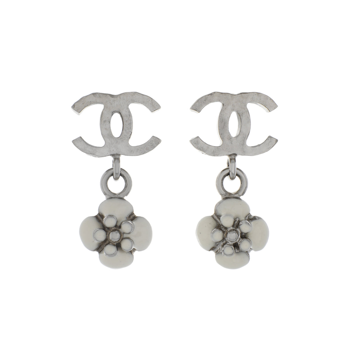 Chanel CC Camellia Drop Earrings Designer Jewellery Chanel