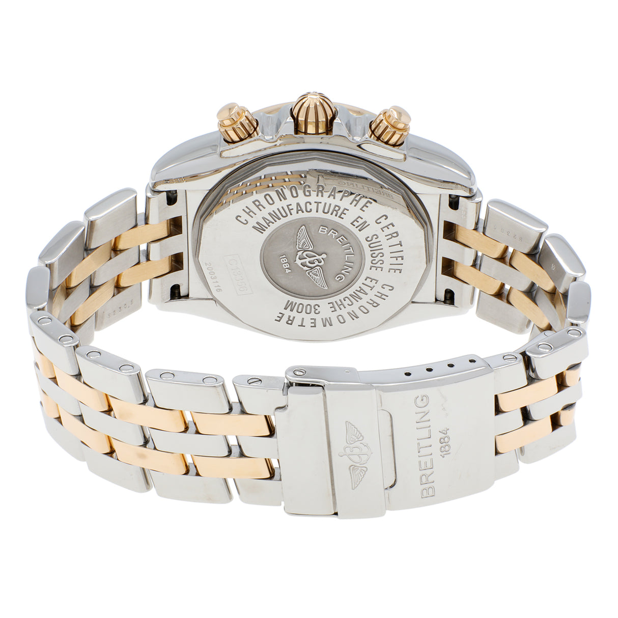 Breitling 18K Yellow Gold Stainless Steel Chronomat Evolution C13356 Watches Breitling