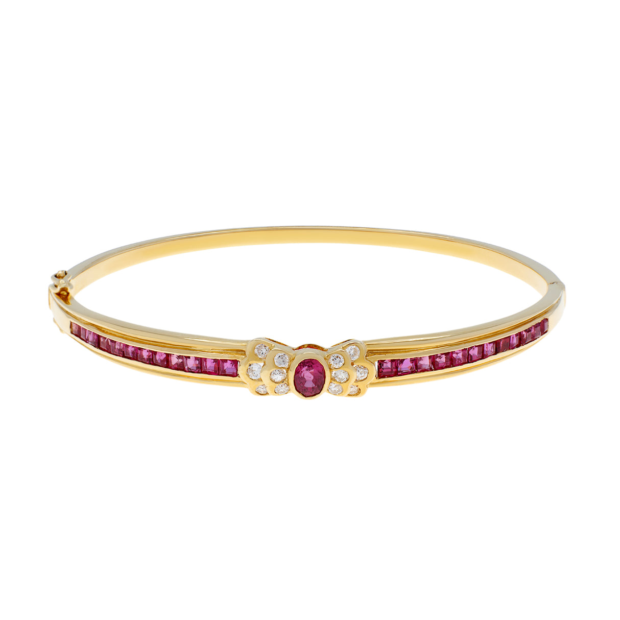 18K Yellow Gold Fancy Pink Sapphire Diamond Bow Bracelet Fine Jewellery Modaselle