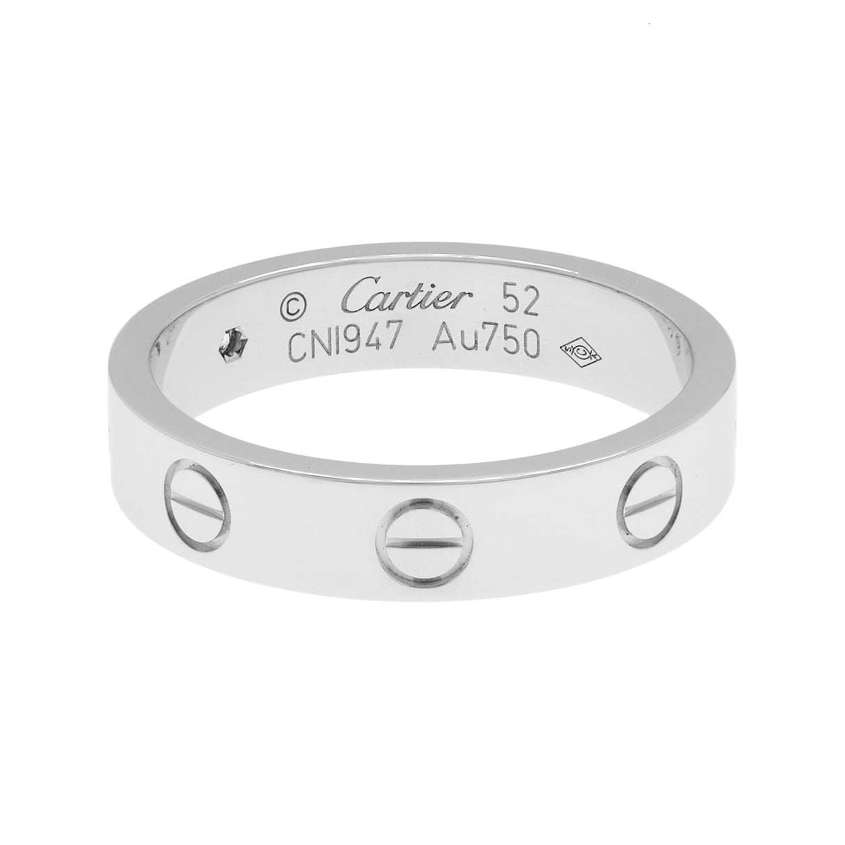 Cartier 18K White Gold Diamond Love Wedding Band Designer Jewellery Cartier