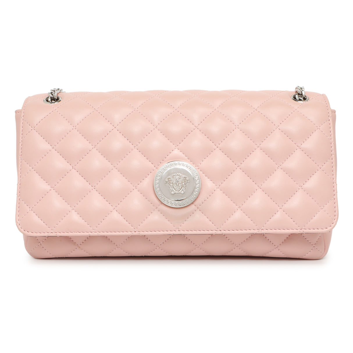Versace Pink Quilted Lambskin Medusa Chain Crossbody Handbags Versace