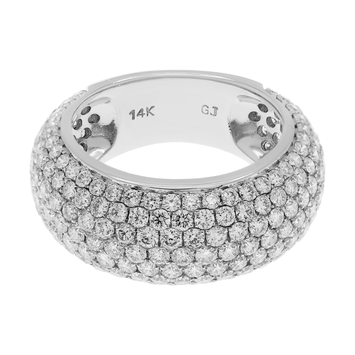 14K White Gold 3.47 Carat Pave Demi Eternity Ring Fine Jewellery Modaselle
