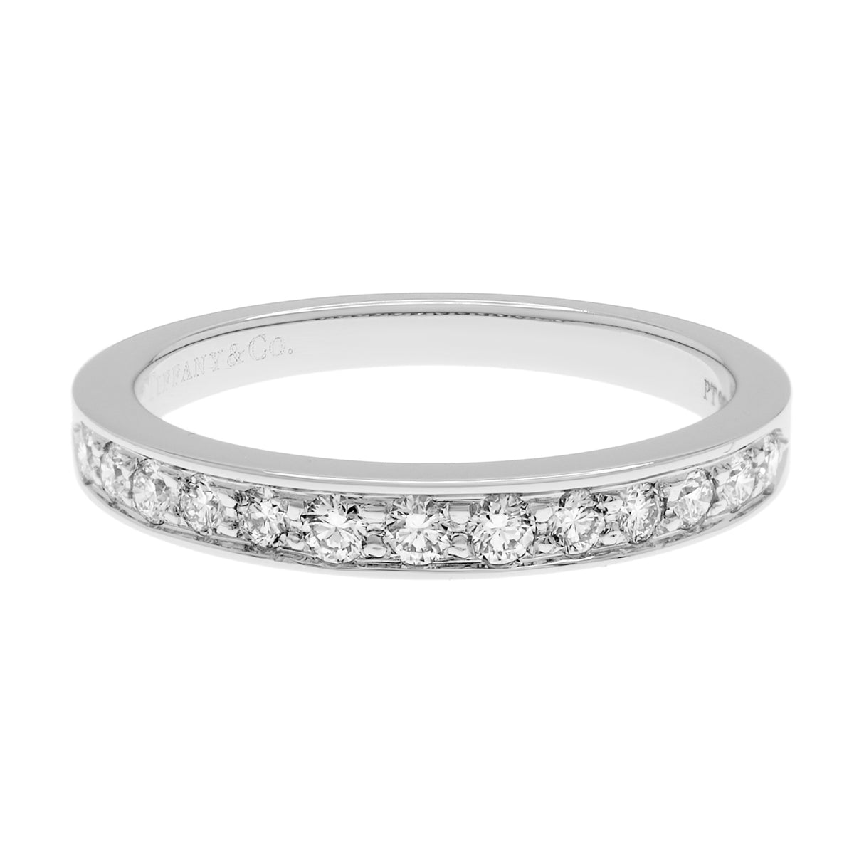 Tiffany & Co. Platinum Diamond Legacy Half Eternity Band Designer Jewellery Tiffany and Co