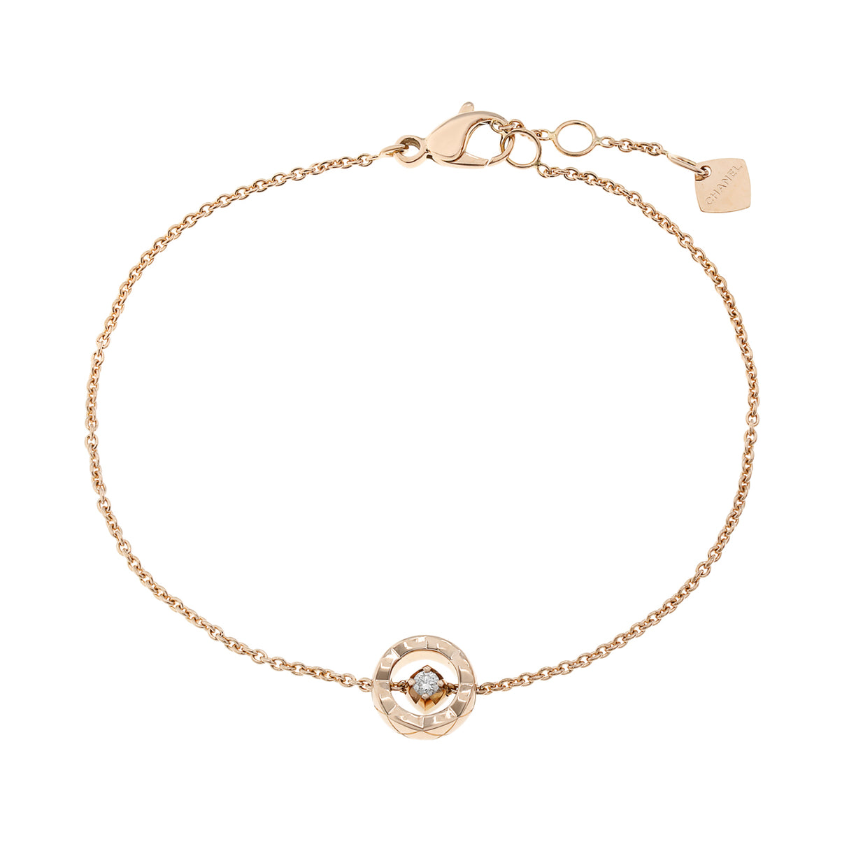 Chanel 18K Beige Gold Diamond Coco Bracelet Designer Jewellery Chanel