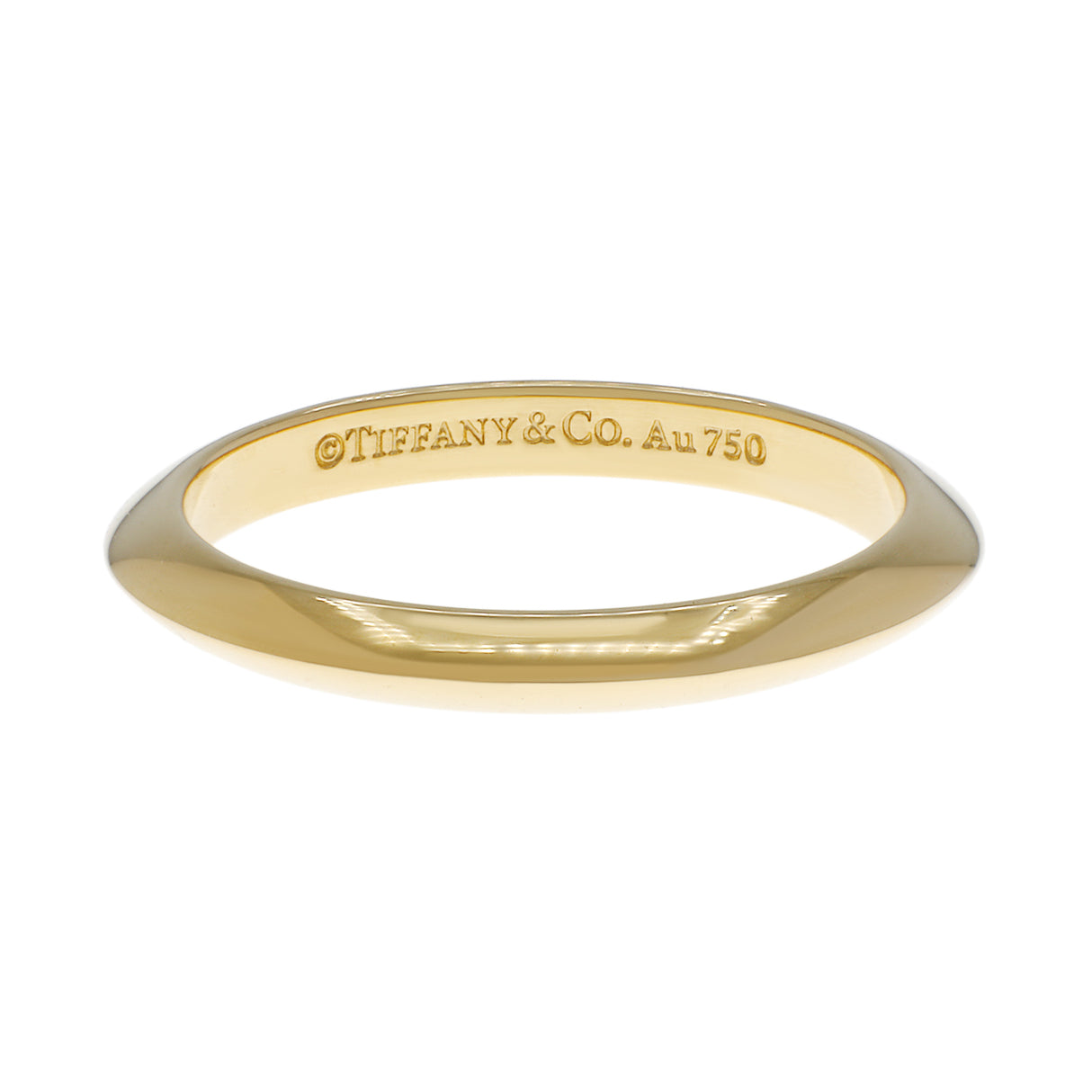 Tiffany & Co. 18K Yellow Gold Classic Wedding Band Ring Designer Jewellery Tiffany and Co