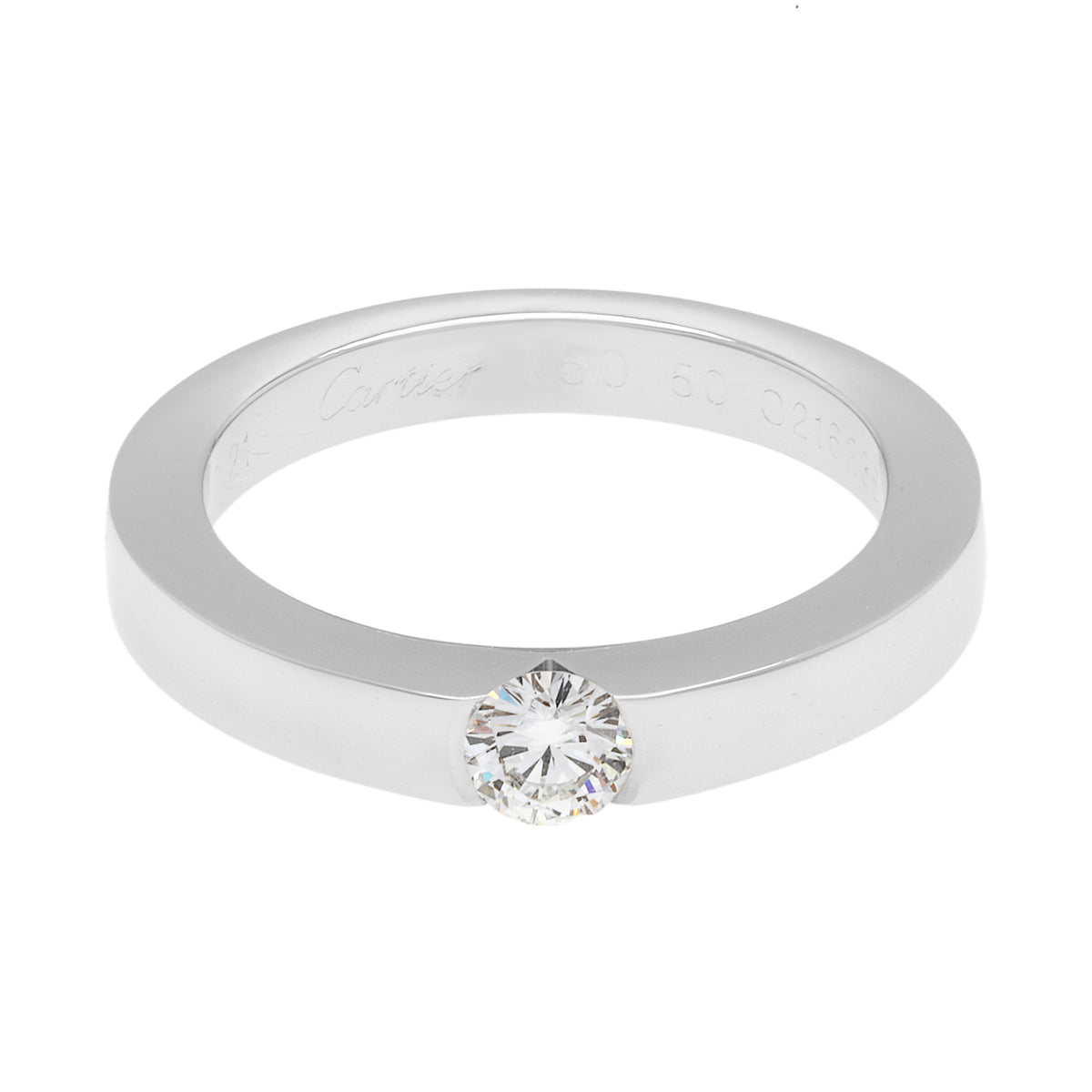 Cartier 18K White Gold 0.21 Carat Diamond Solitaire Ring Designer Jewellery Cartier