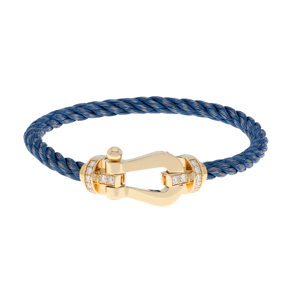 FRED 18K Yellow Gold Diamond Force 10 Large Cable Bracelet Fine Jewellery Modaselle