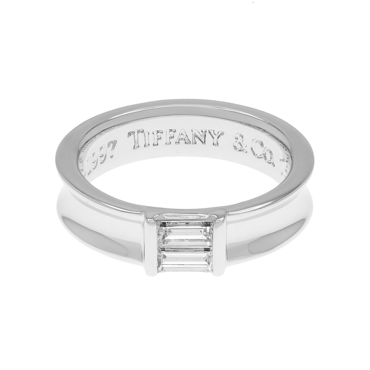 Tiffany & Co 18K White Gold Baguette Diamond Band Designer Jewellery Tiffany and Co