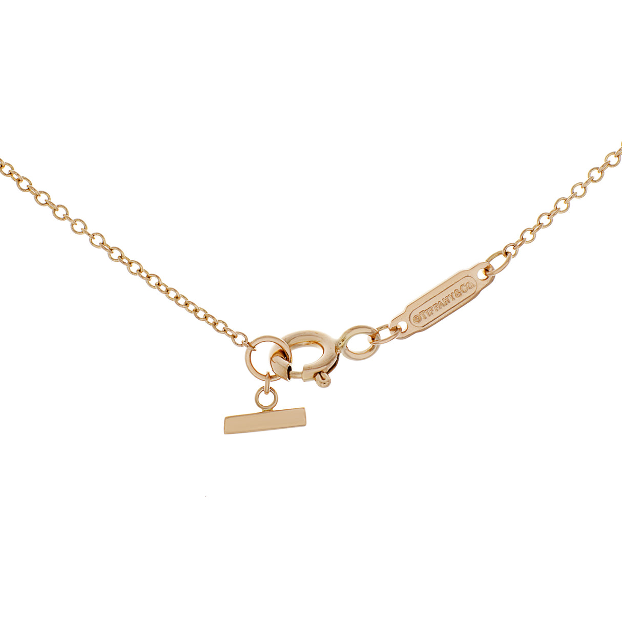 Tiffany & Co. 18K Rose Gold Small T Smile Pendant Necklace Designer Jewellery Tiffany and Co