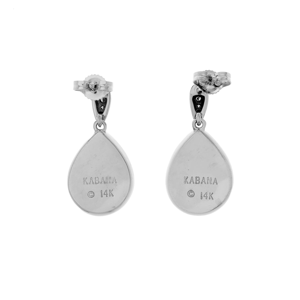 14K White Gold Mother of Pearl Drop Earrings Fine Jewellery Modaselle