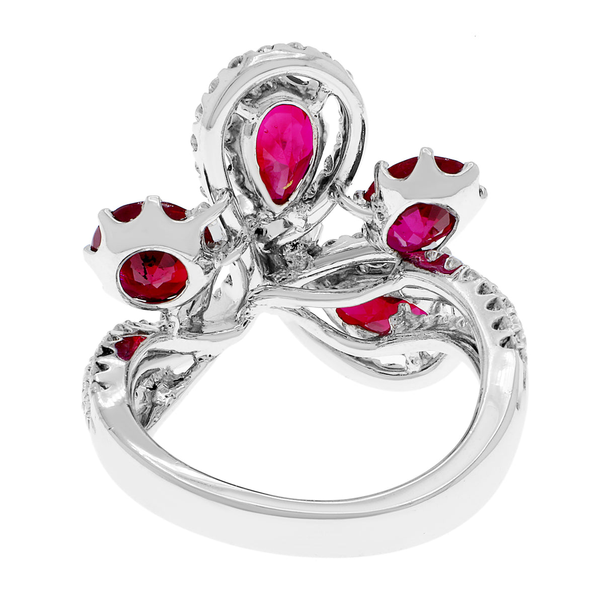 18K White Gold 5.03 Carat Ruby Ring Fine Jewellery Modaselle
