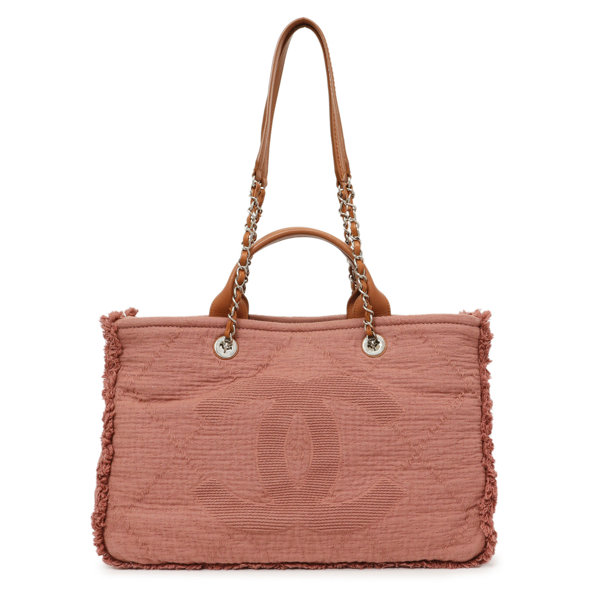 Chanel Pink Canvas Double Face Tote Handbags Chanel