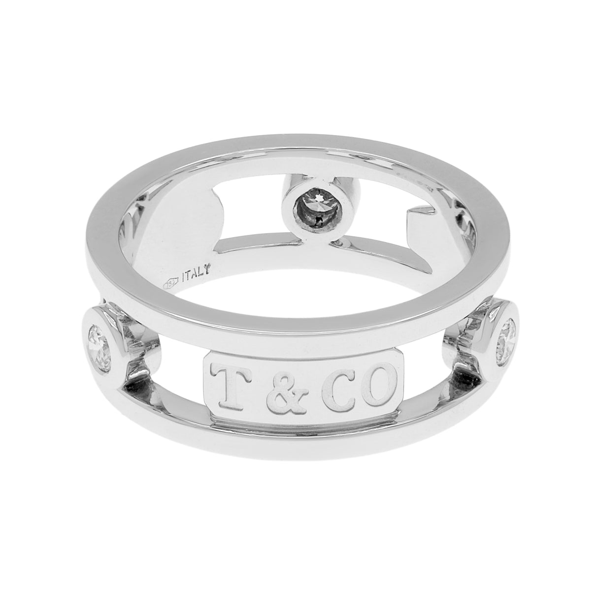 Tiffany & Co. 18K White Gold Diamond 1837 Element Ring Designer Jewellery Tiffany and Co