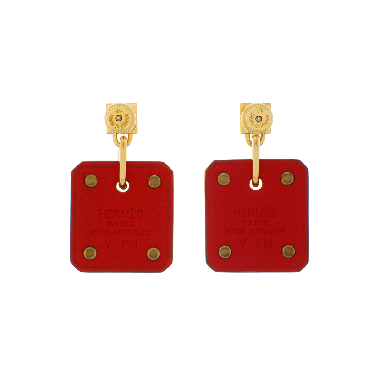 Hermes Rouge de Coeur Swift As De Coeur Earrings Designer Jewellery Hermes