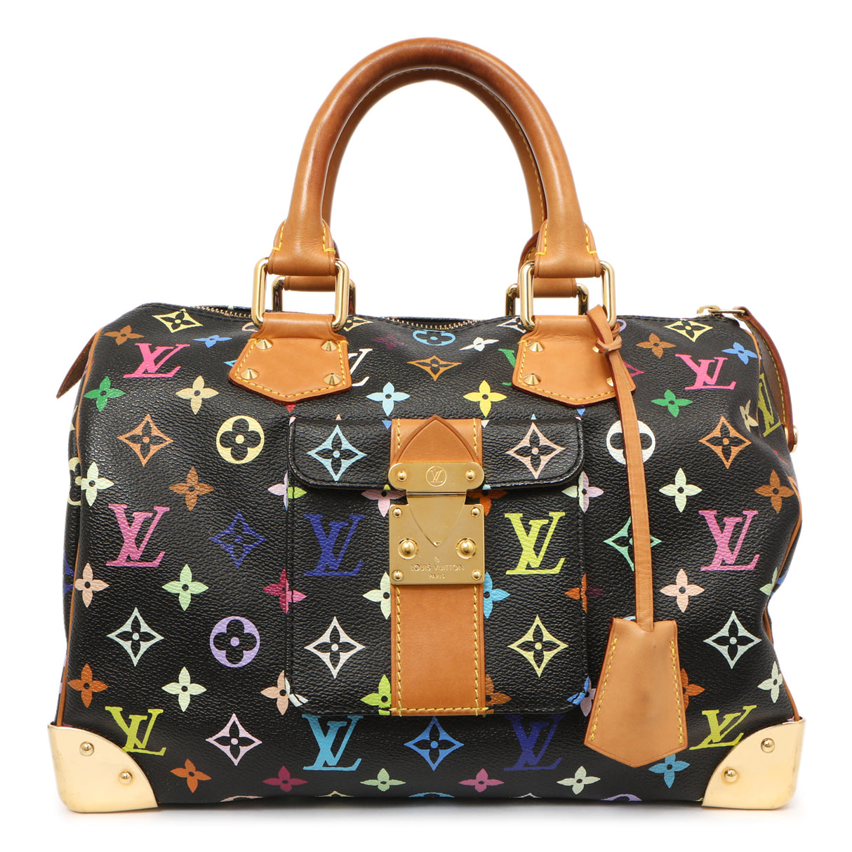 Louis Vuitton Black Monogram Multicolor Speedy 30 Handbags Louis Vuitton