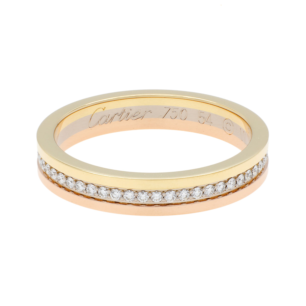 Cartier 18K White Yellow Rose Gold Diamond Vendome Louis Cartier Wedding Band Ring Designer Jewellery Cartier