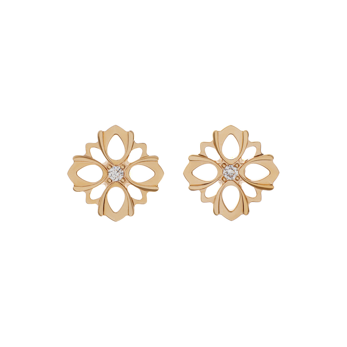 Gucci 18K Rose Gold Diamond Flora Earrings Designer Jewellery Gucci