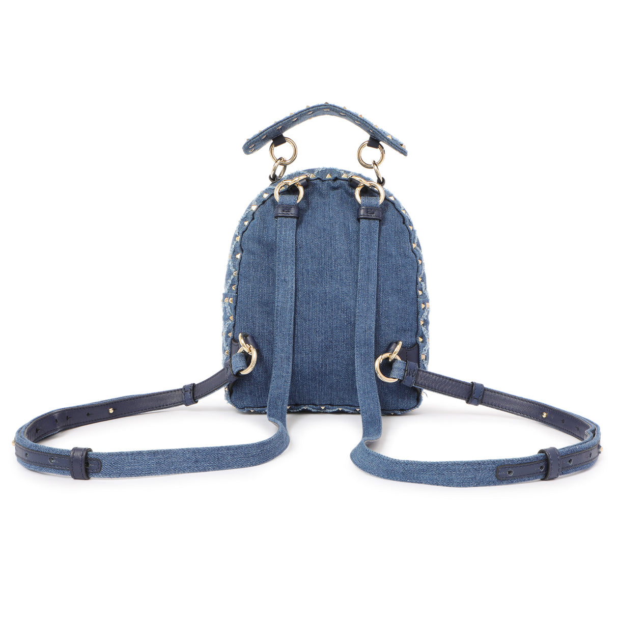 Valentino Denim Mini Rockstud Backpack Handbags Valentino