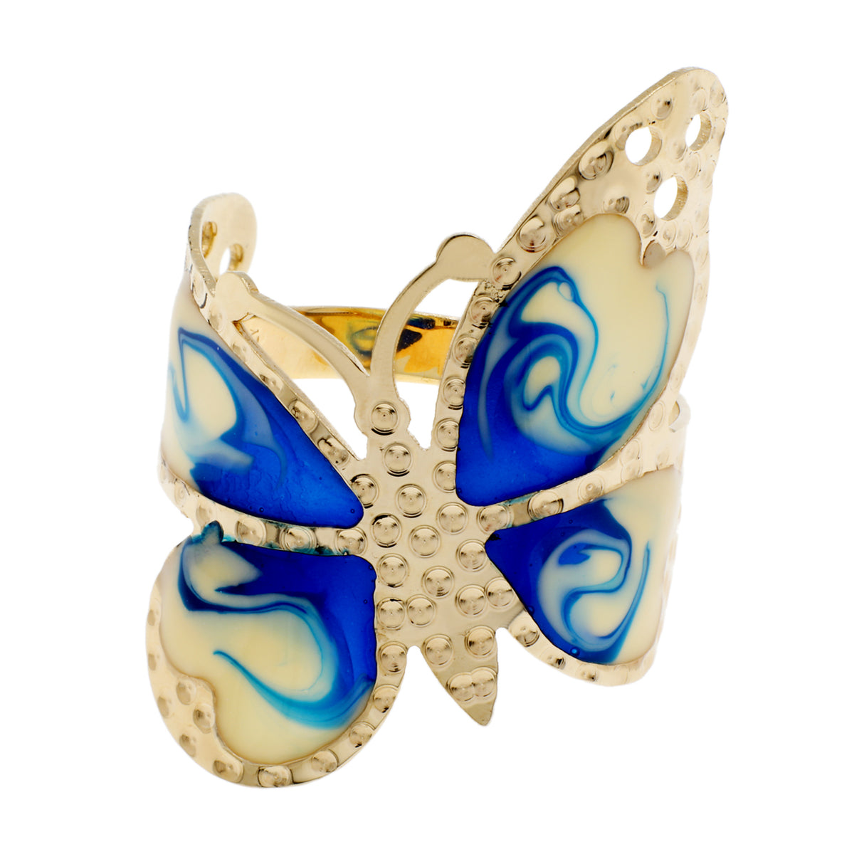 14K Gold Enamel Butterfly Ring Fine Jewellery Modaselle