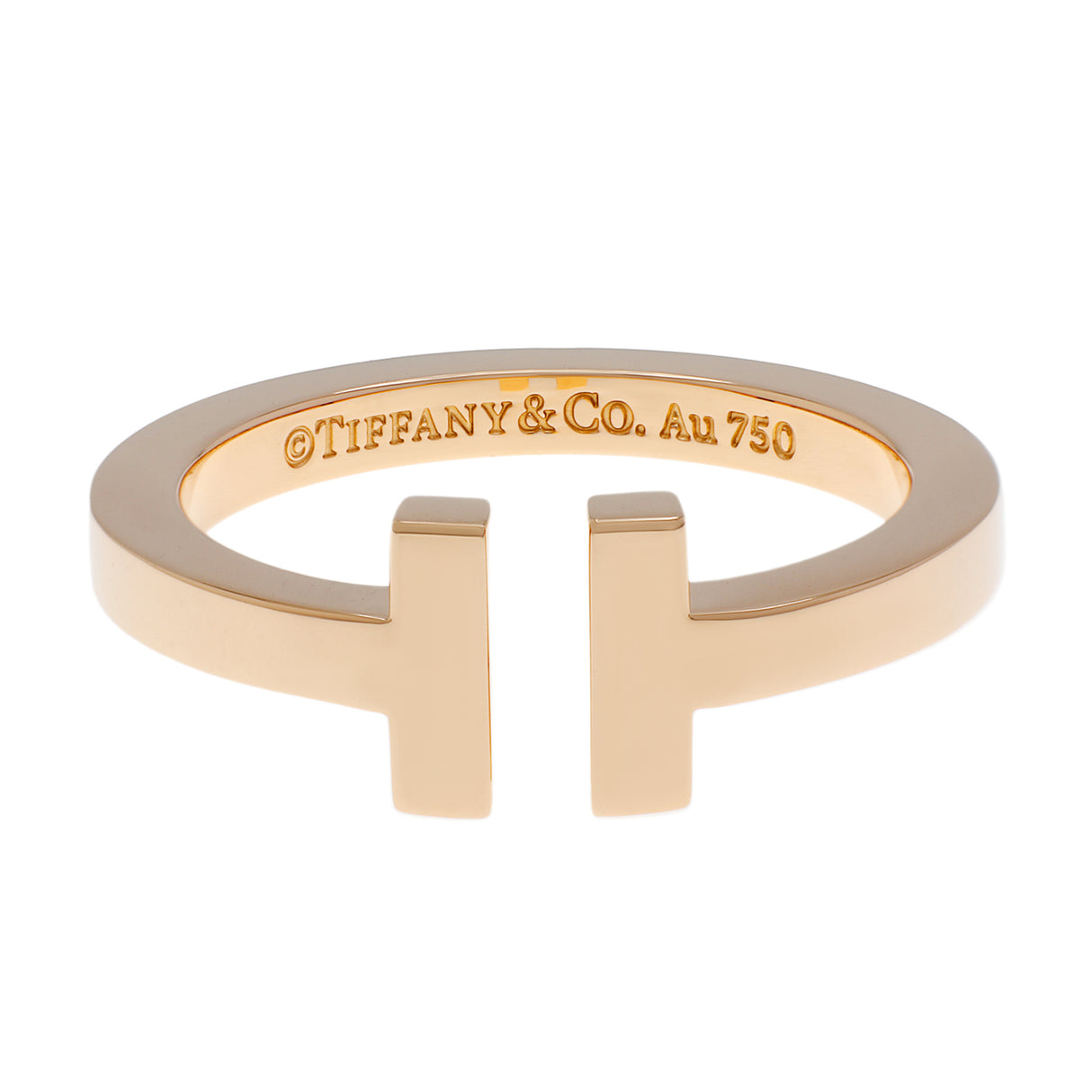 Tiffany & Co. 18K Rose Gold T Square Ring Designer Jewellery Tiffany and Co