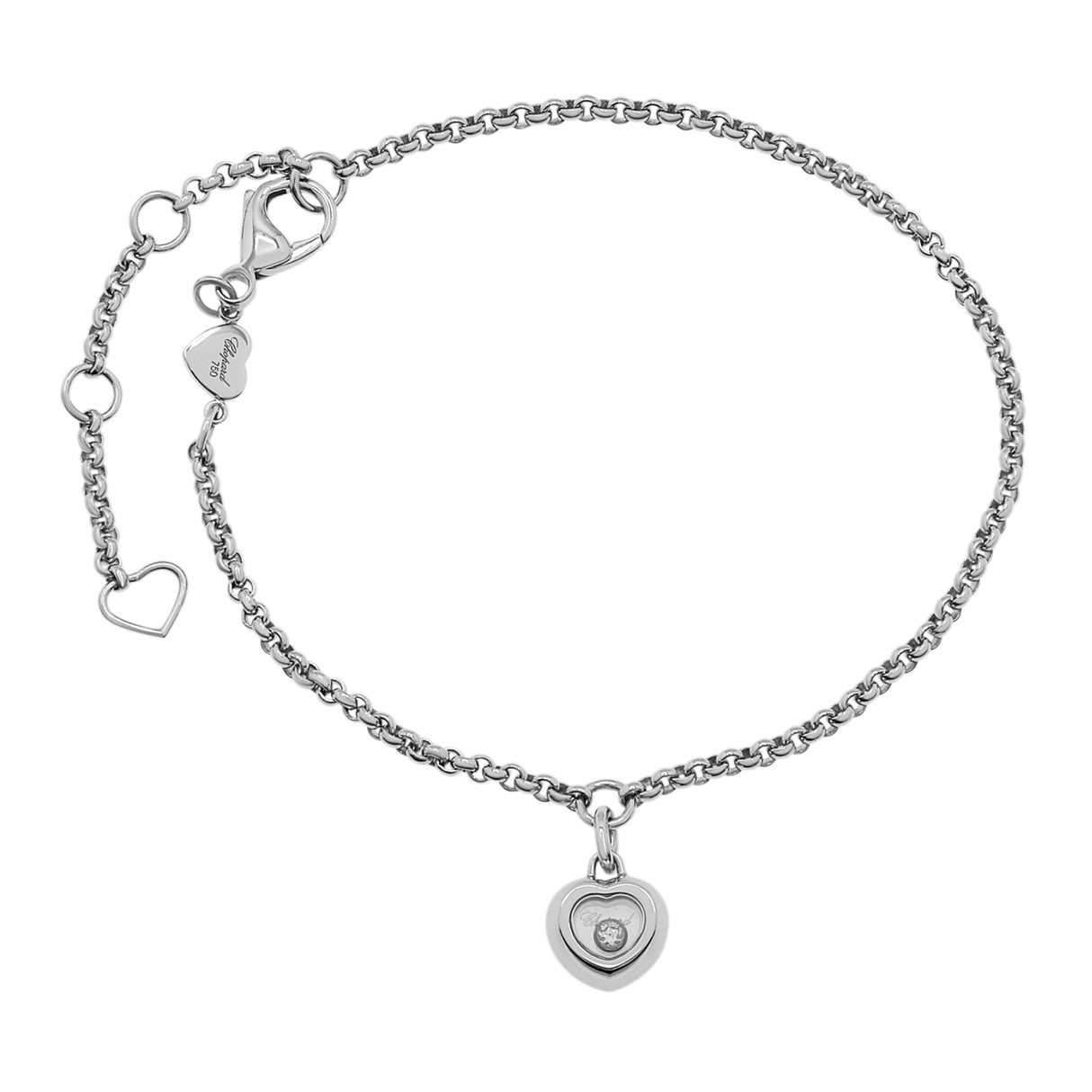 Chopard 18K White Gold Miss Happy Diamond Bracelet Designer Jewellery Chopard