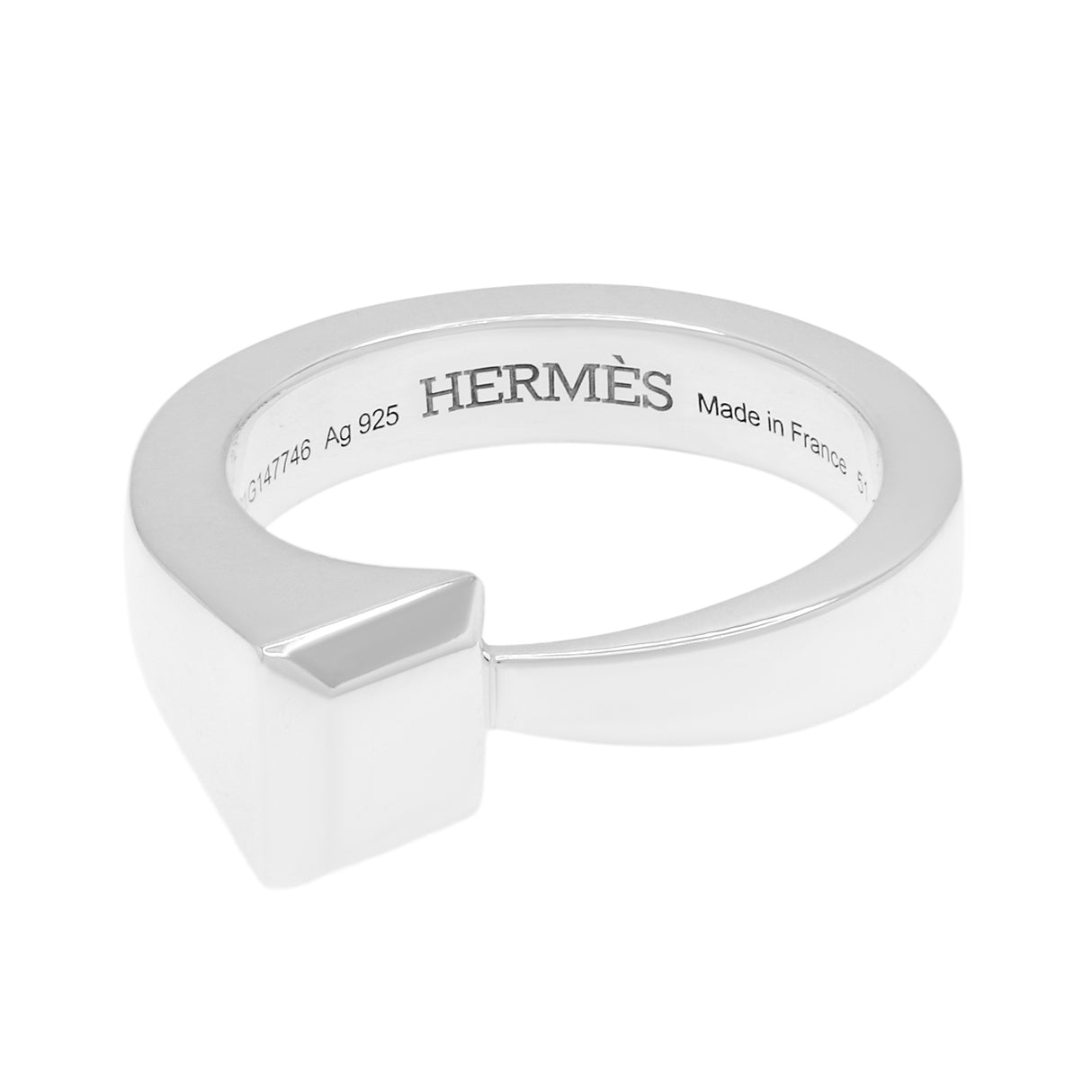 Hermes Sterling Silver Small Clou de Forge Ring Designer Jewellery Hermes