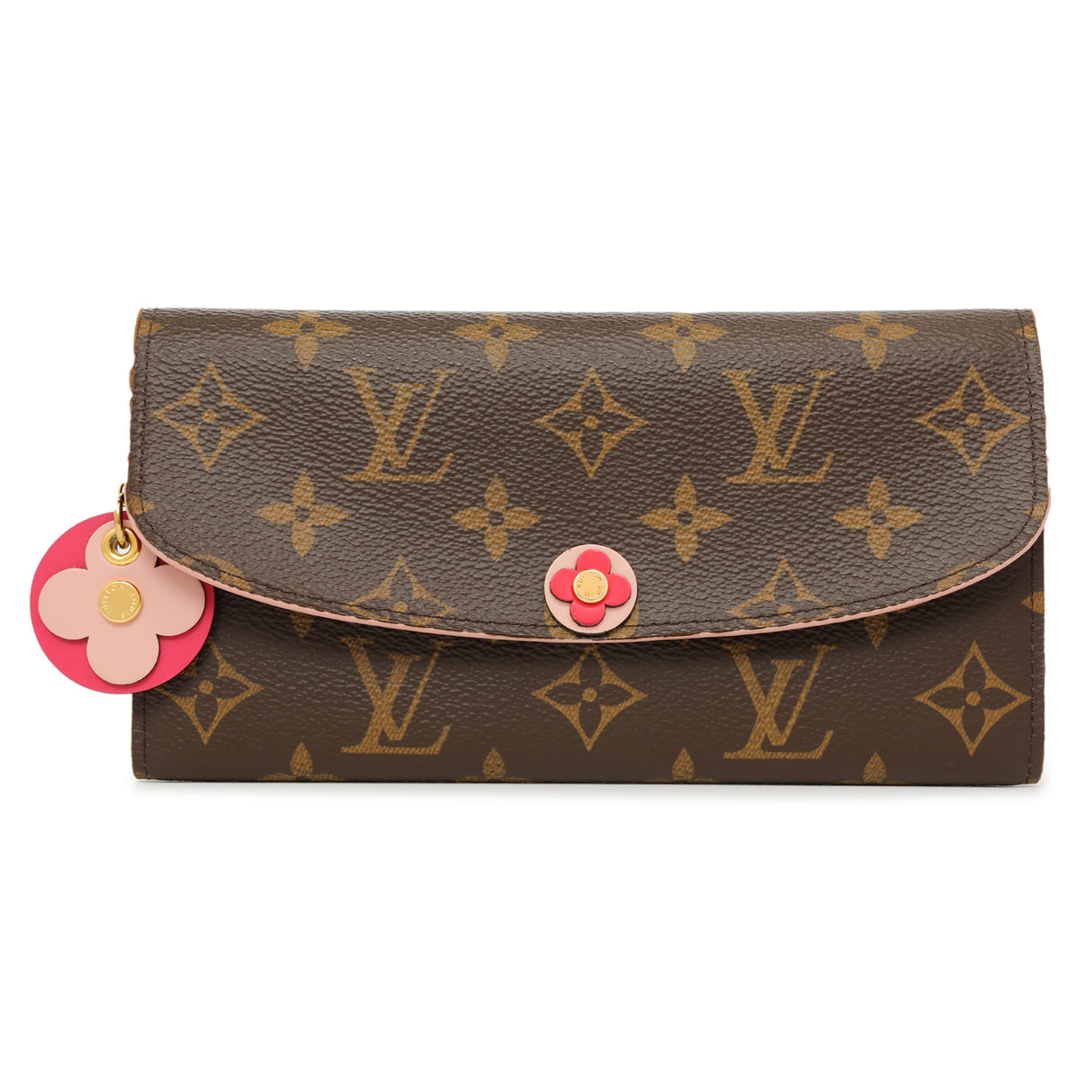 Louis Vuitton Monogram Fuchsia Bloom Flower Emilie Wallet Accessories Louis Vuitton