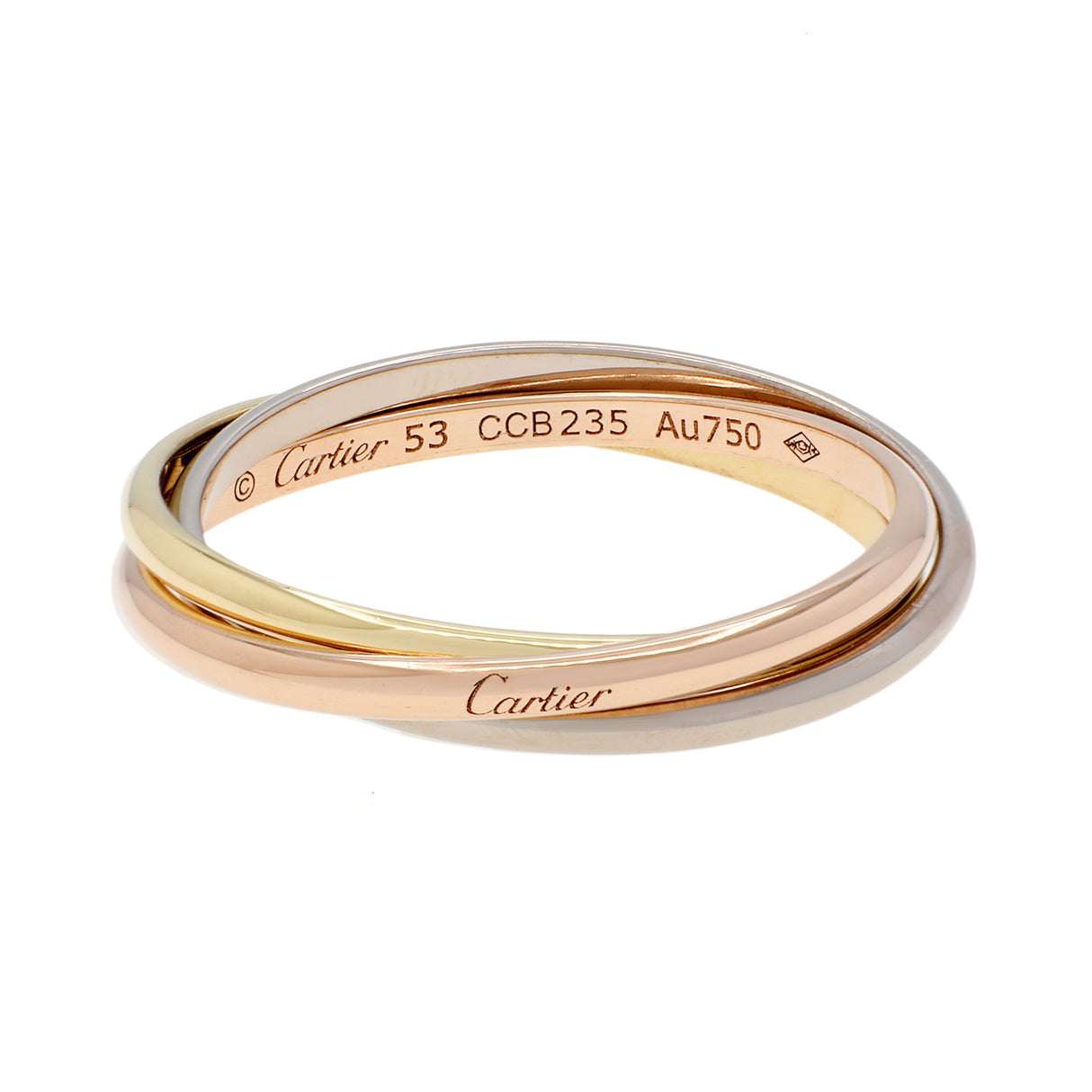 Cartier 18K White Yellow Rose Gold Trinity XS Ring Designer Jewellery Cartier