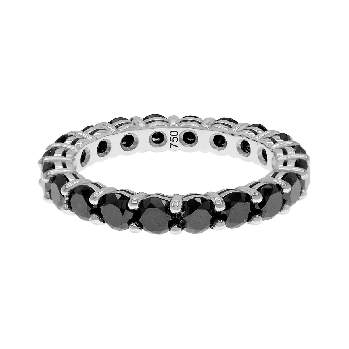 18K White Gold Black Diamond Eternity Band Fine Jewellery Modaselle