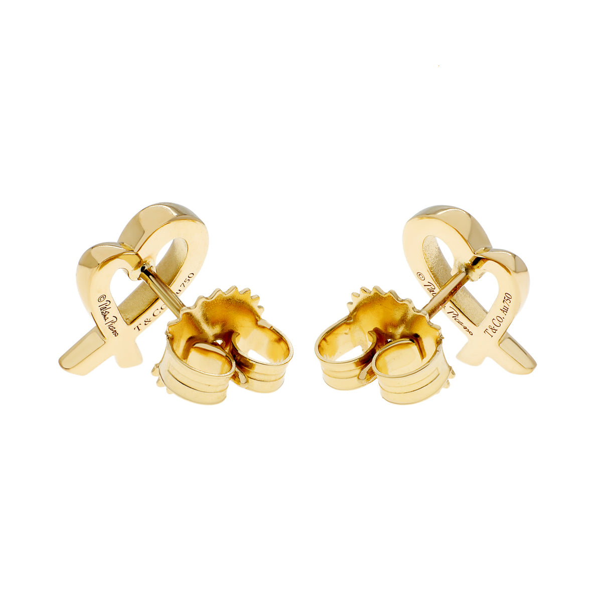 Tiffany & Co. 18K Yellow Gold Paloma Picasso Loving Heart Earrings Designer Jewellery Tiffany and Co