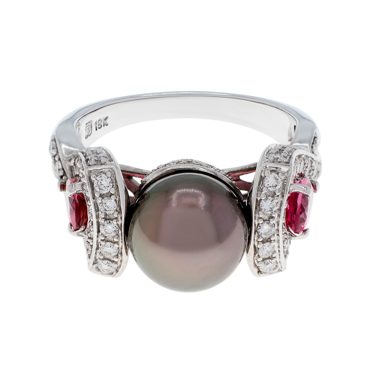 18K White Gold Tahitian Pearl Ring Fine Jewellery Modaselle