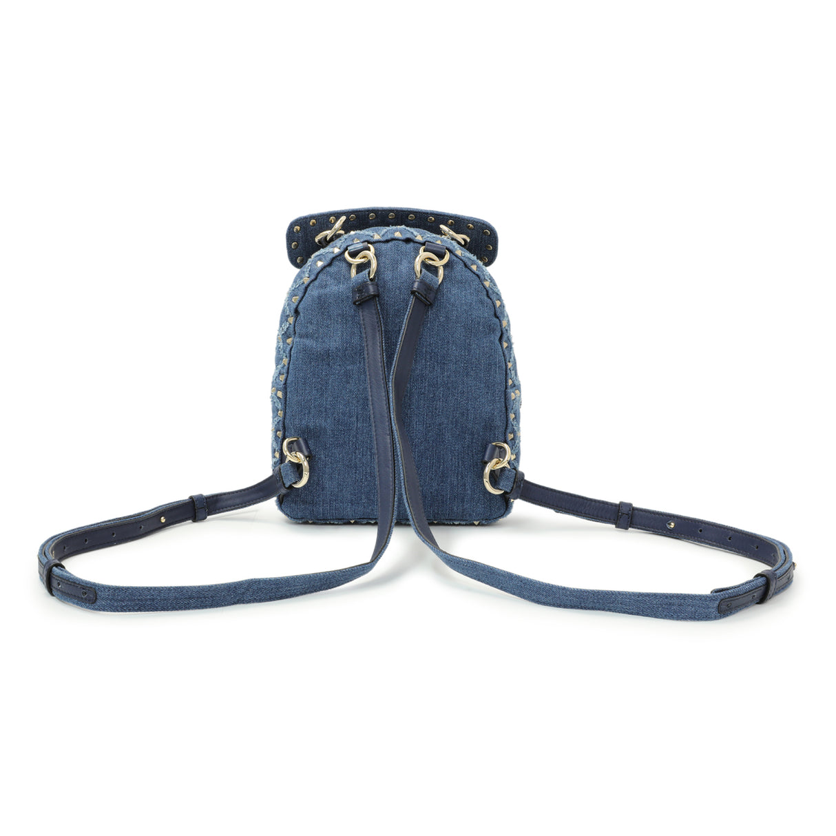 Valentino Blue Denim Mini Rockstud Spike Backpack Handbags Valentino