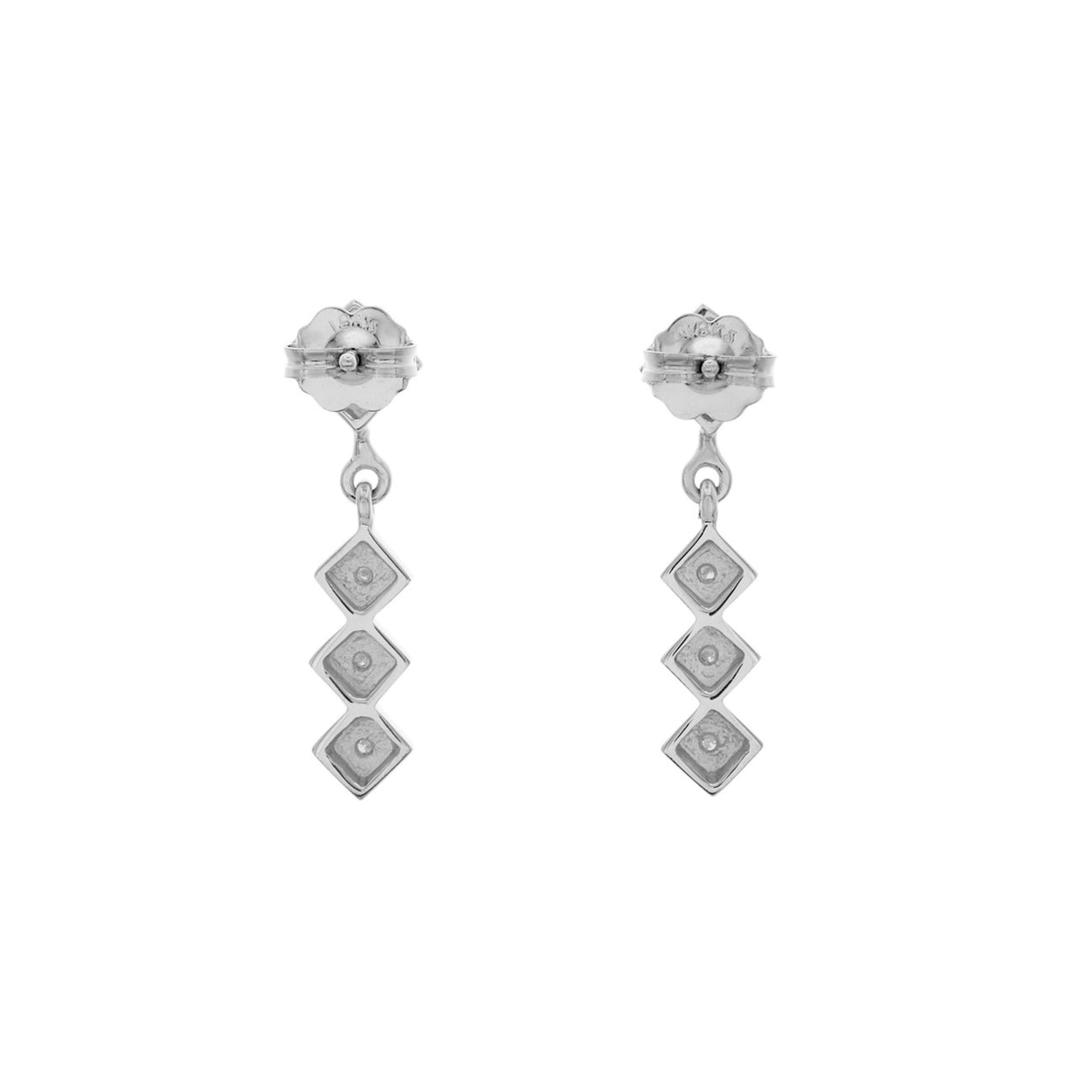 18K White Gold Diamond Drop Earrings Modaselle