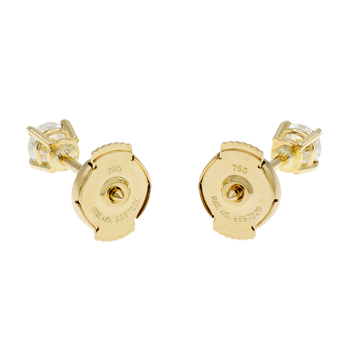 18K Yellow Gold 0.30 Carat Diamond Stud Earrings Modaselle
