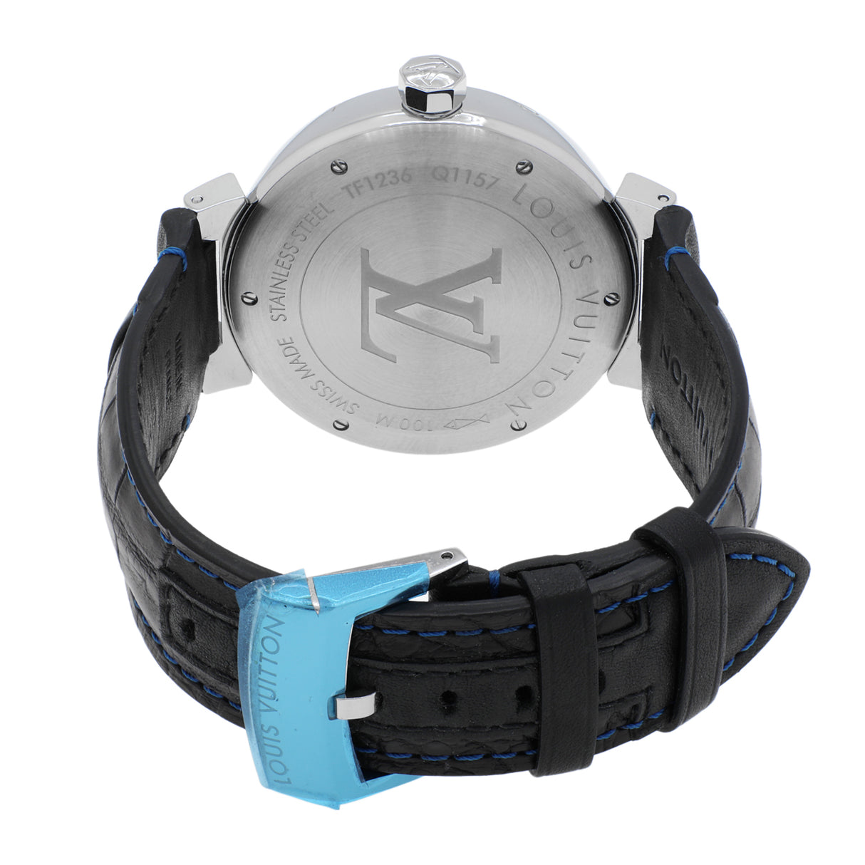 Louis Vuitton Stainless Steel Tambour GMT Q1157 Watches Louis Vuitton