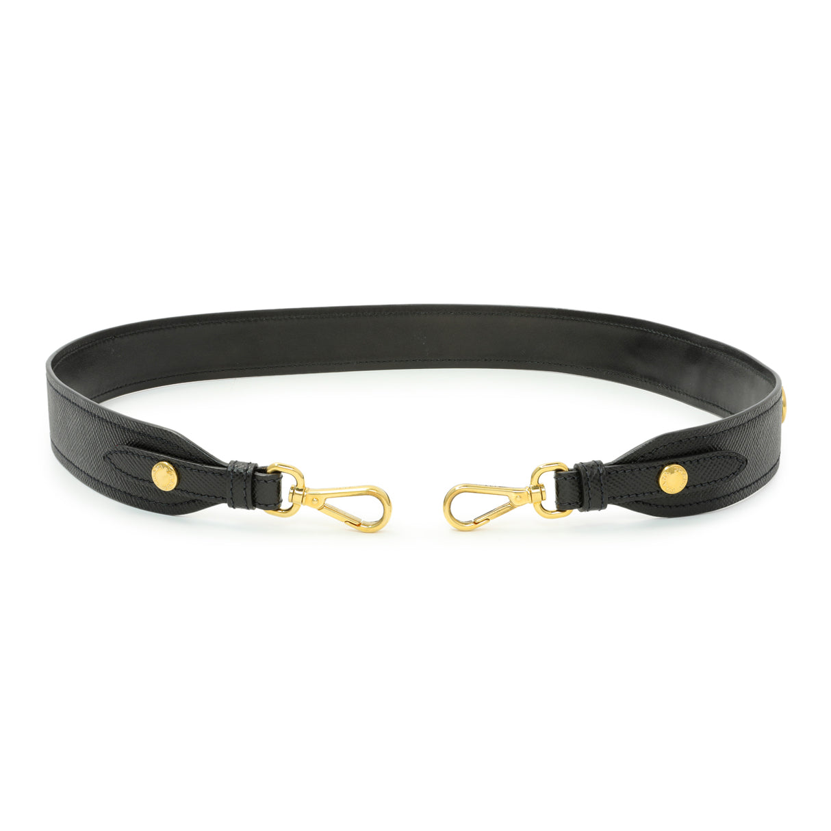 Prada Black Saffiano Cuir Calfskin Shoulder Strap Accessories Prada