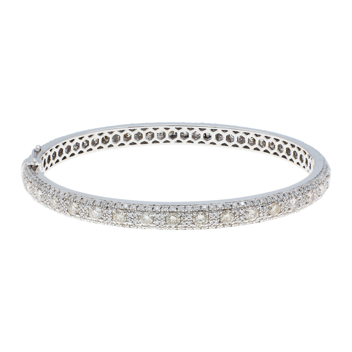 14K White Gold 5.32 Carat Diamond Bangle Fine Jewellery Modaselle