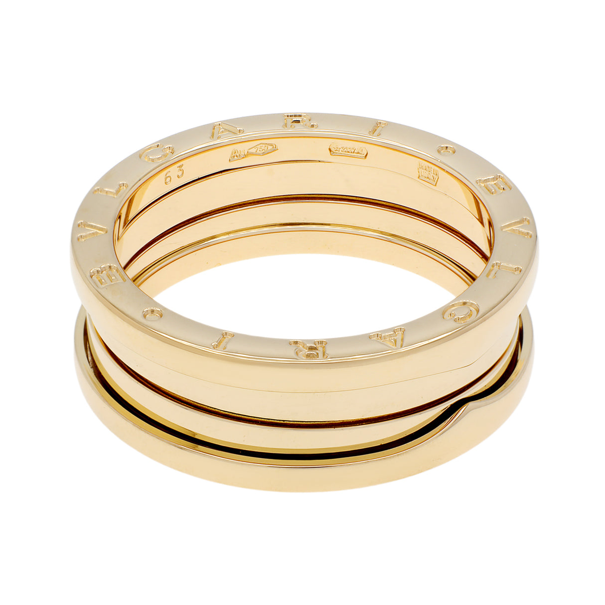 Bulgari 18K Yellow Gold B.zero1 Three-Band Ring Designer Jewellery Bulgari