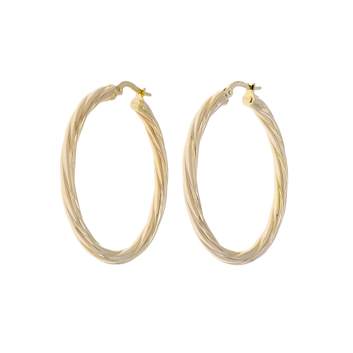 10K Yellow Gold Cable Twist Hoops Fine Jewellery Modaselle