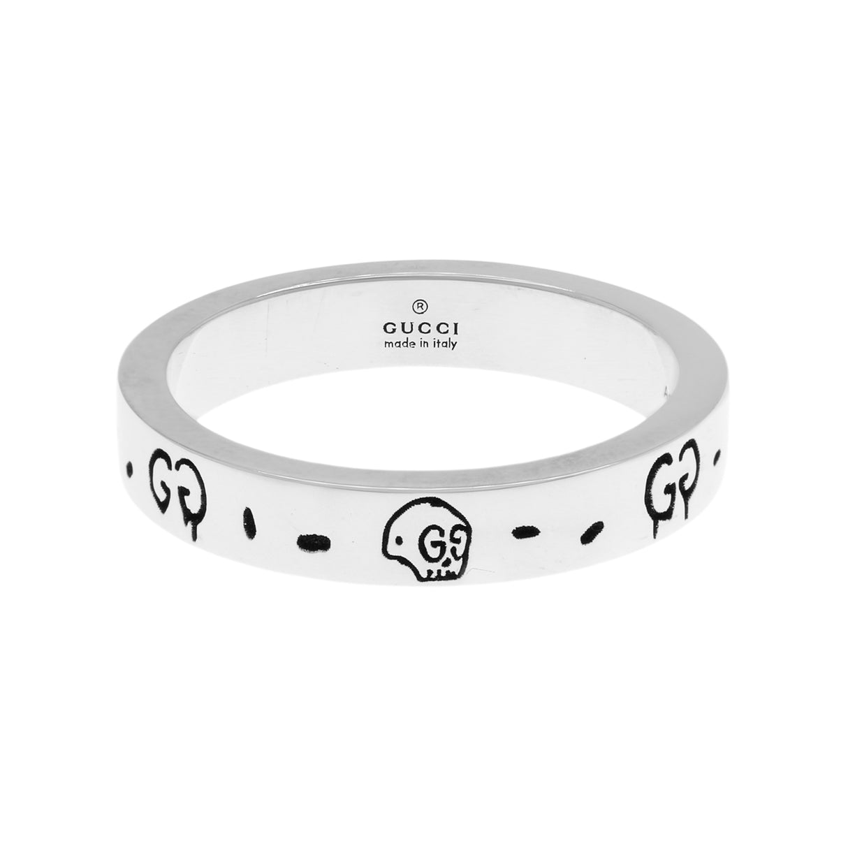 Gucci Sterling Silver GucciGhost Hamlet Skull Band Ring Designer Jewellery Gucci
