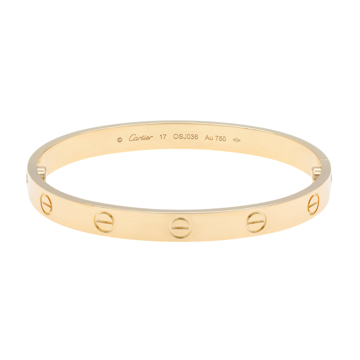 Cartier 18K Yellow Gold Classic Love Bracelet Designer Jewellery Cartier
